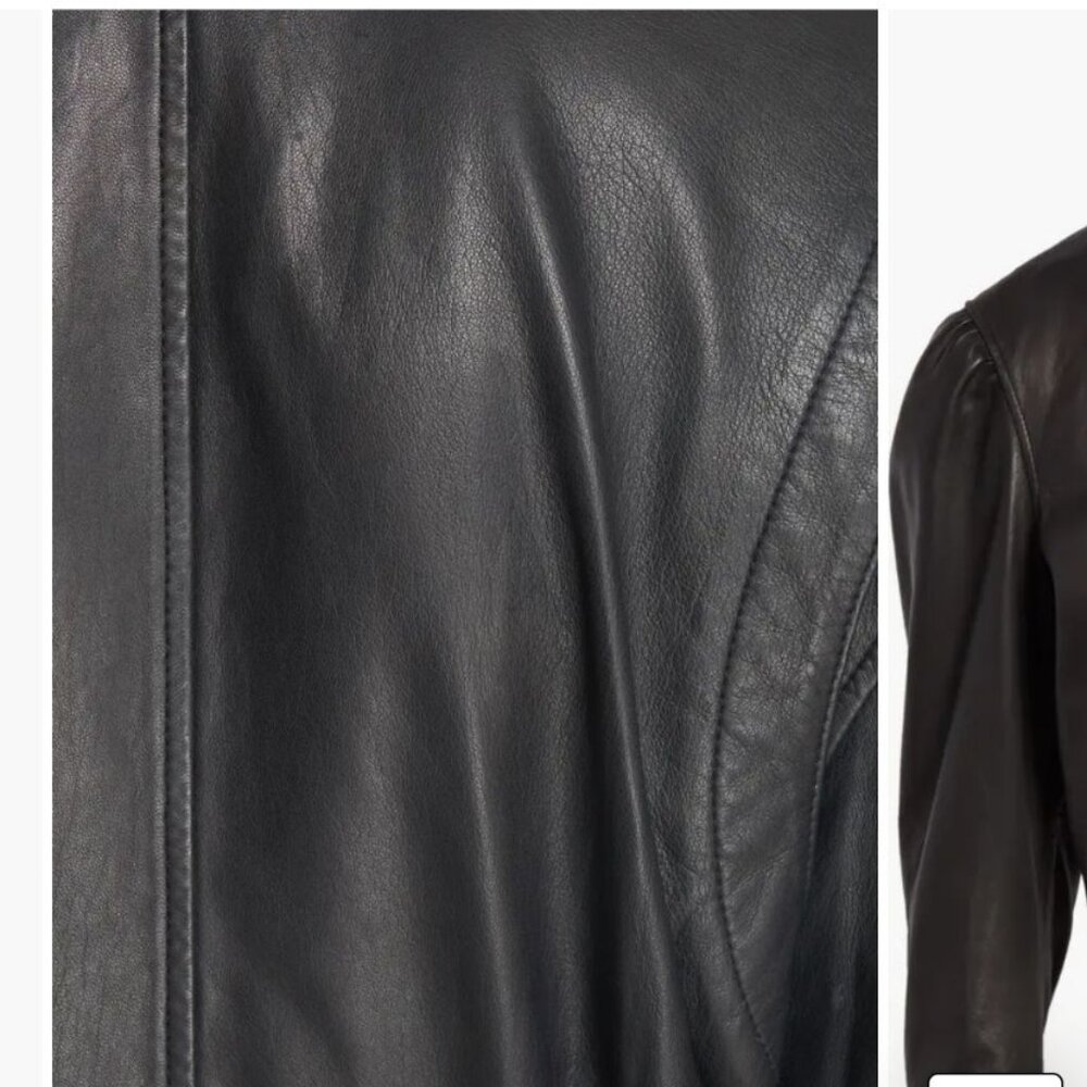 Brand New with Tag Joie Black Leather Jacket Classic and Versatile Style - Picture 8 of 16